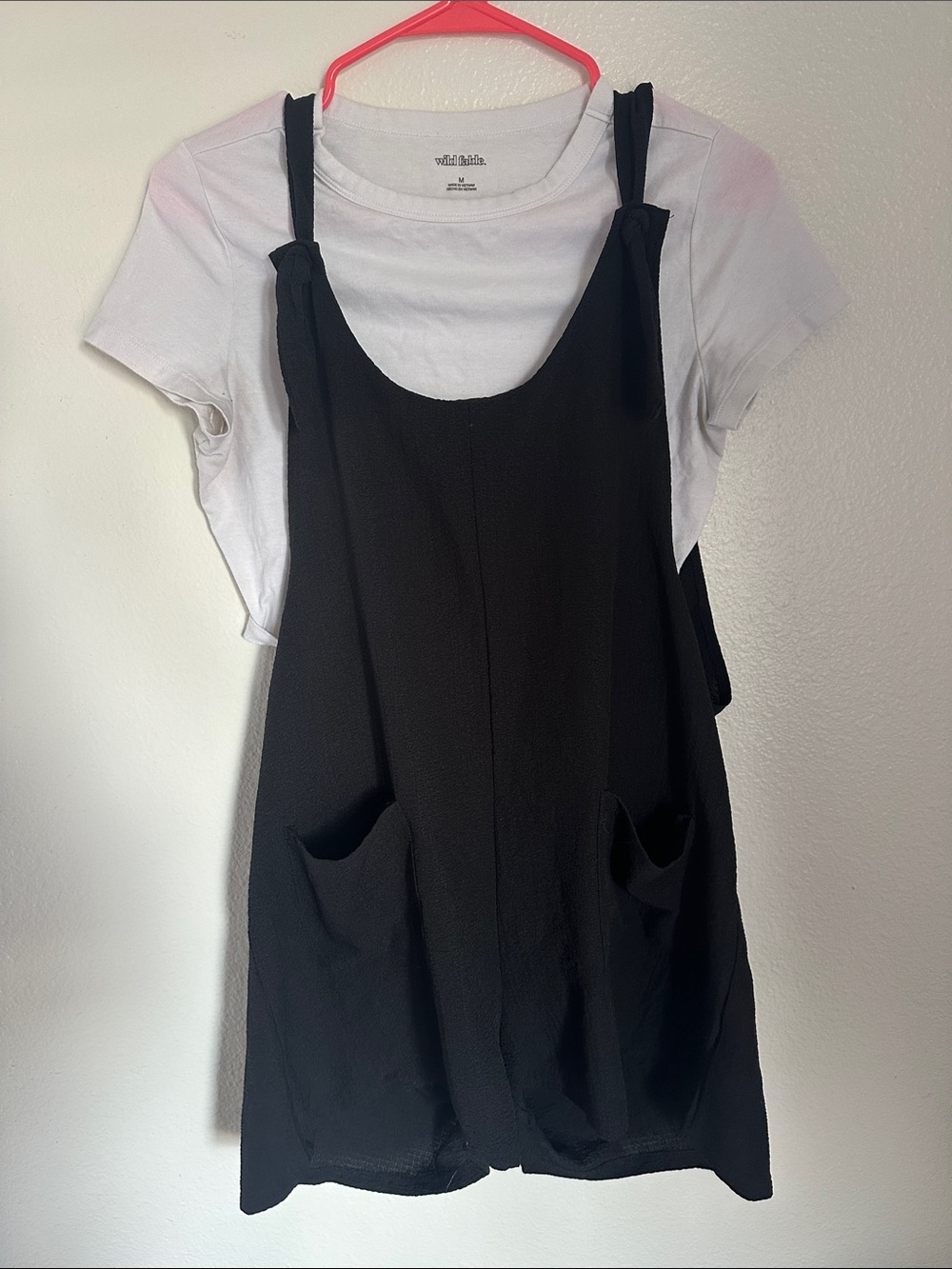 wild fable Black Mini Pinafore romper with Pockets